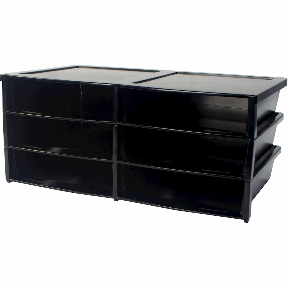 Storex Quick Stack 6-sorter Organizer - 500 x Sheet - 6 Compartment(s) - Compartment Size : 8.75" x 11.50" x 2" - 8.70" Height x 13.60" Width20.50" Length - Black - Plastic - 1 Each. Picture 6