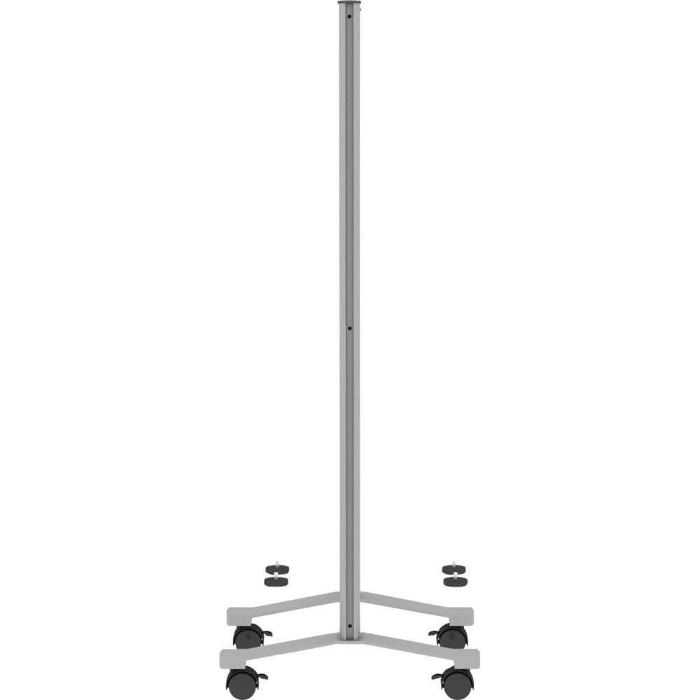 Lorell Adaptable Panel Legs for 50"H Configuration - 18.75" Width x 2" Depth x 48.37" Height - Caster - Aluminum - Silver - 1 Set. Picture 12
