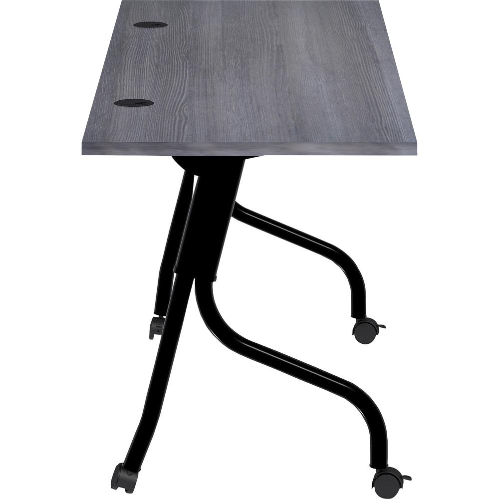 Lorell Flip Top Training Table - Charcoal Rectangle, Melamine Top - Black Four Leg Base - 4 Legs x 72" Table Top Width x 23.60" Table Top Depth - 29.50" Height - Melamine - 1 Each. Picture 6