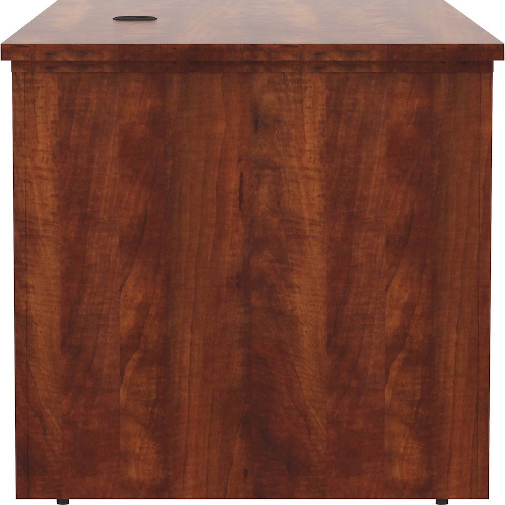 Lorell Essentials Series Sit-to-Stand Desk Shell - 0.1" Thickness Top, 49" Height x 60" Width x 29" Depth - Finish: Cherry - Laminate Table Top - Durable, Adjustable Feet, Modesty Panel, Grommet, Cord. Picture 6