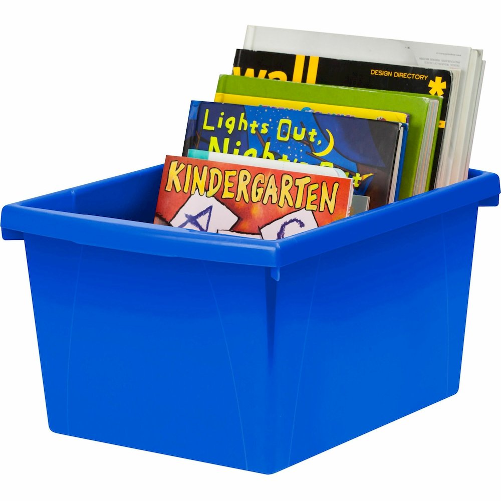 Storex 4-gallon Storage Bin - 7.87" Height x 11.25" Width x 13.63" Length - Handle, Impact Resistant, Sturdy, Drop Resistant - Assorted Bright - Plastic - 1 Each. Picture 5