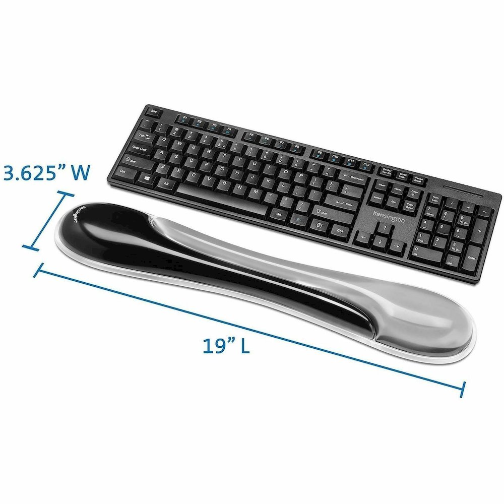 Kensington Duo Gel Mouse Pad Wrist Rest - 1.70" Height x 11.40" Width - Gray - Gel - 1 Each. Picture 6