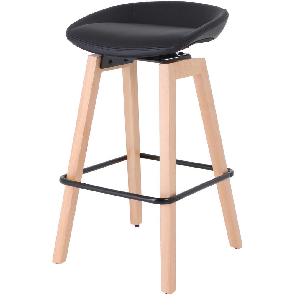 Lorell Modern Low-Back Stool - Low Back - Black - 1 Each. Picture 8