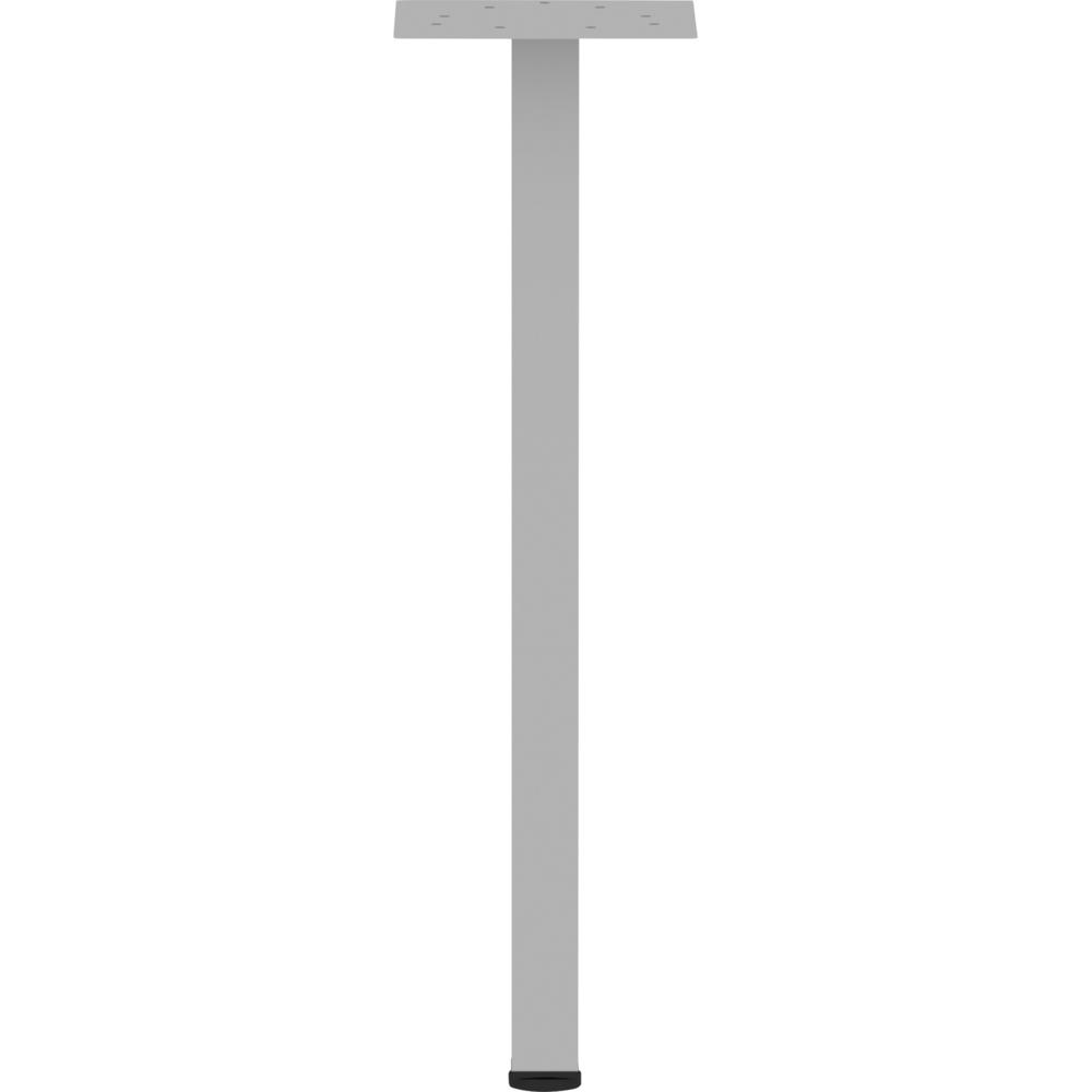 Lorell Relevance Series Offset Square Leg - Powder Coated Silver Square Leg Base - 28.50" Height x 7.87" Width - Workstation - Assembly Required - Metal Base Material - 1 Each. Picture 4