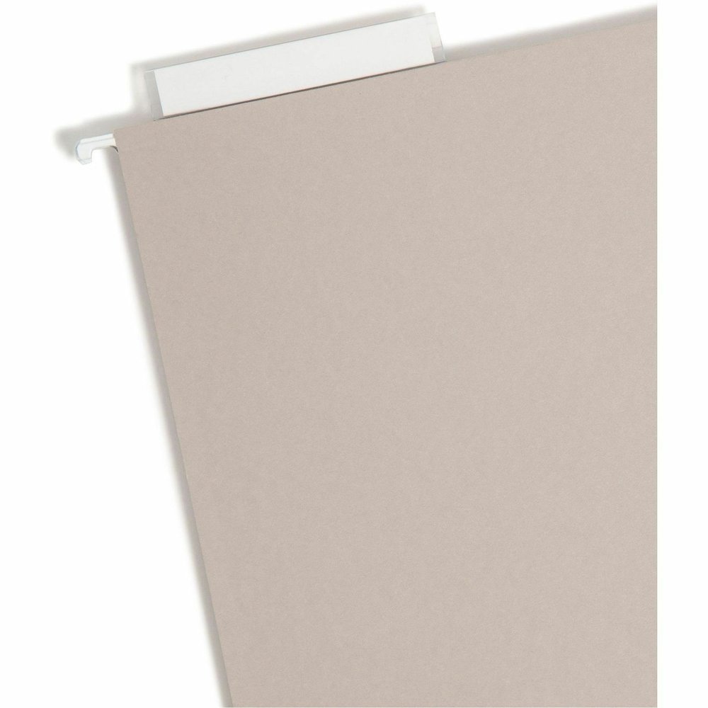 Smead TUFF 1/3 Tab Cut Legal Recycled Hanging Folder - 8 1/2" x 14" - 3" Expansion - Top Tab Location - Assorted Tab Position - 14 pt. - Steel Gray - Bend Resistant, Heavy Duty, Tear Resistant, Reinfo. Picture 5