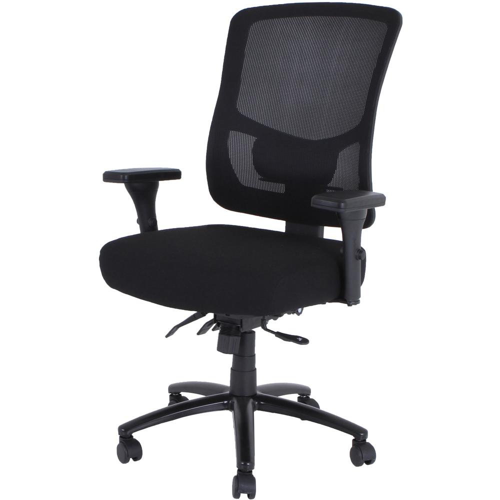 Lorell Big & Tall Mesh Back Office Chair - Fabric Seat Material - Black - Armrest - 1 Each. Picture 7