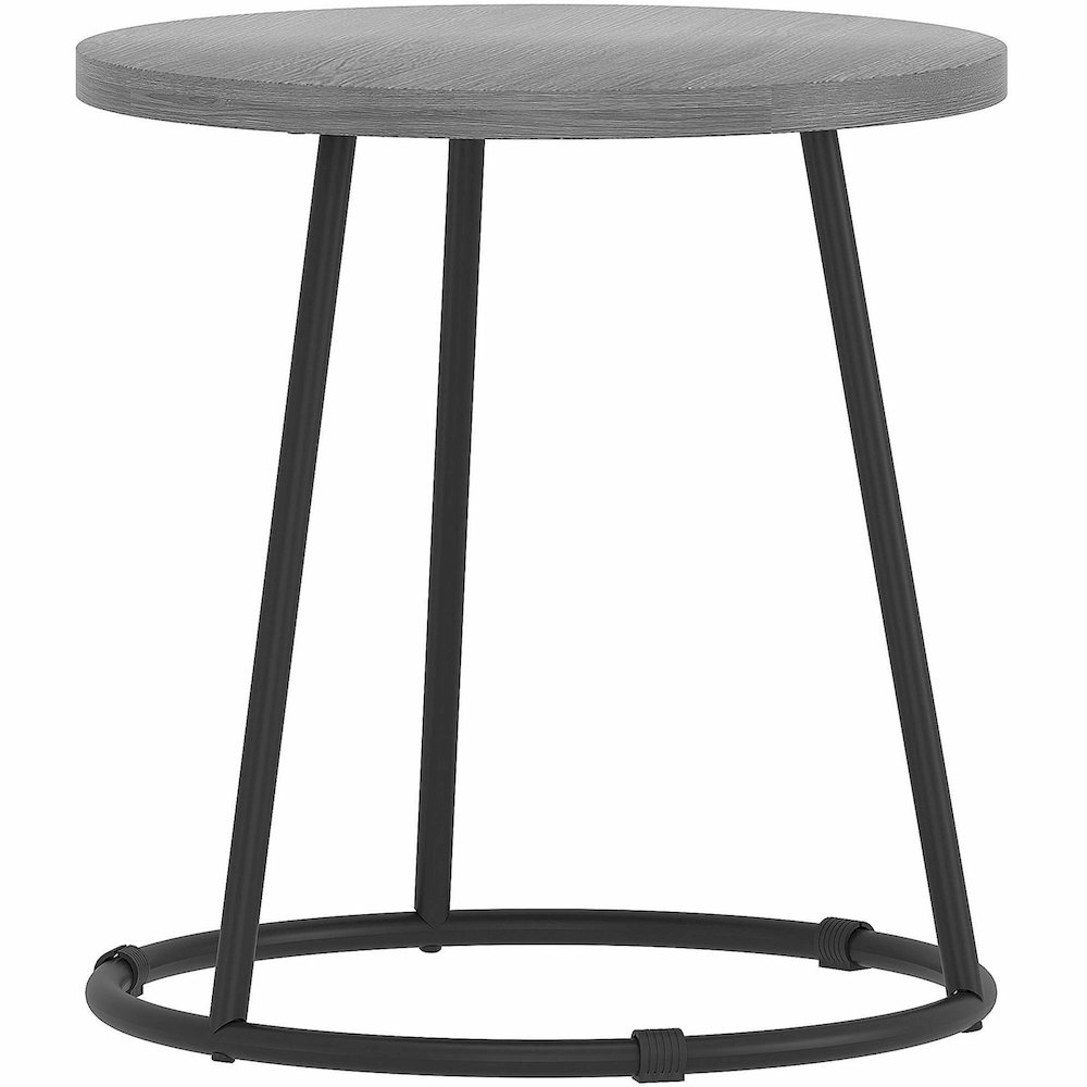 Lorell Accession End Table - Round Top - Powder Coated Four Leg Base - 4 Legs - 200 lb Capacity - 1" Table Top Thickness x 19" Table Top Diameter - 19.75" Height - Assembly Required - Weathered Charco. Picture 6