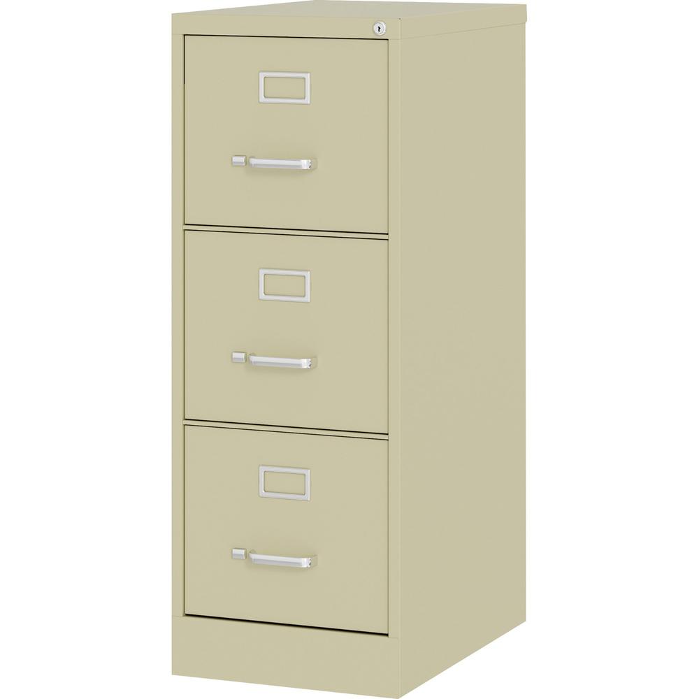 Lorell Fortress Series 22" Commercial-Grade Vertical File Cabinet - 15" x 22" x 40.2" - 3 x Drawer(s) for File - Letter - Vertical - Ball-bearing Suspension, Removable Lock, Pull Handle, Wire Manageme. Picture 12