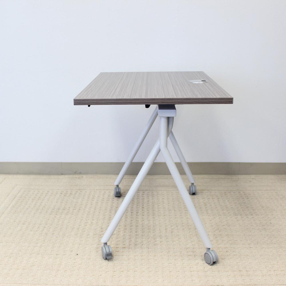 Boss Flip Top Training Table - Driftwood Rectangle Top - Four Leg Base - 4 Legs x 36" Table Top Width x 24" Table Top Depth - 29.50" Height - Wood Top Material. Picture 4