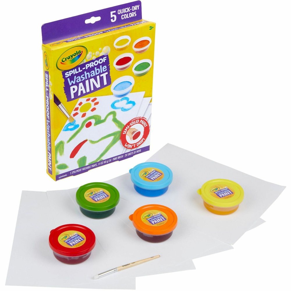 Crayola Spill Proof Washable Paint Set - 5 Color(s) - Washable - 1 Kit. Picture 6