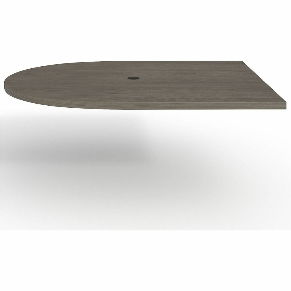 Lorell Prominence 2.0 Half-Racetrack Conference Tabletop - Half Racetrack - 60" Width x 48" Depth x 1.5" Thickness - Band Edge - Material: Particleboard - Finish: Laminate, Gray Elm - Grommet, Cord Ma. Picture 5