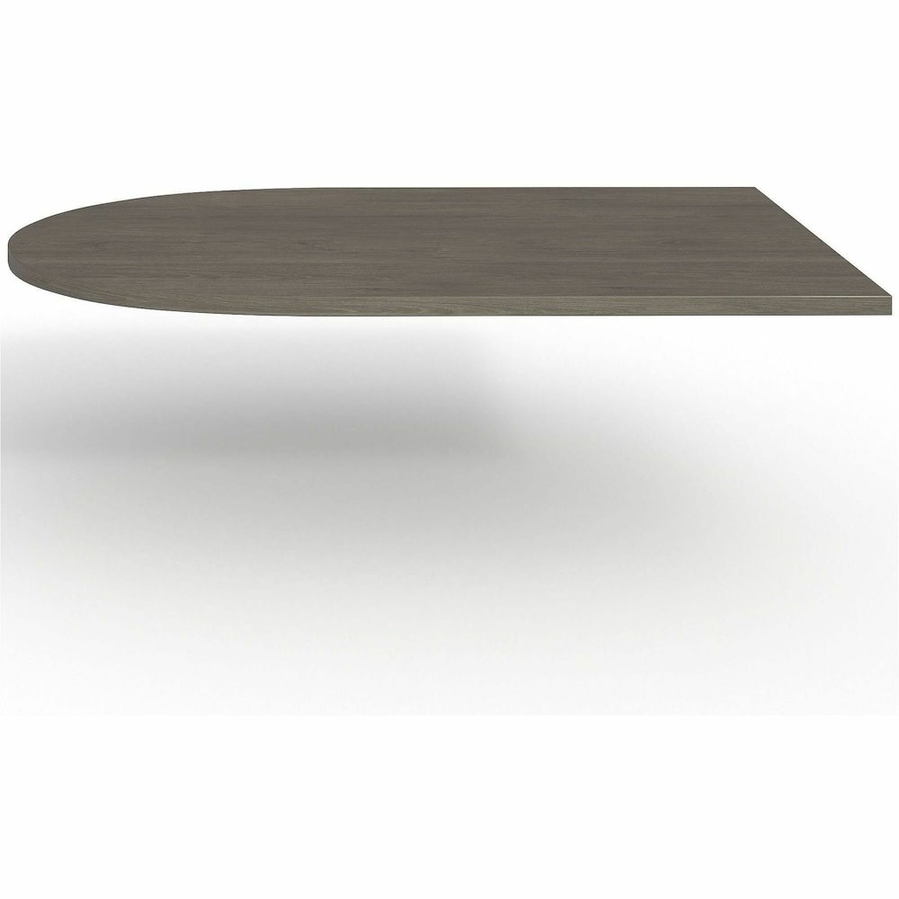 Lorell Prominence 2.0 Half-Racetrack Conference Tabletop - Half Racetrack - 72" Width x 48" Depth x 1.5" Thickness - Band Edge - Material: Particleboard - Finish: Laminate, Gray Elm - Grommet, Cable M. Picture 6