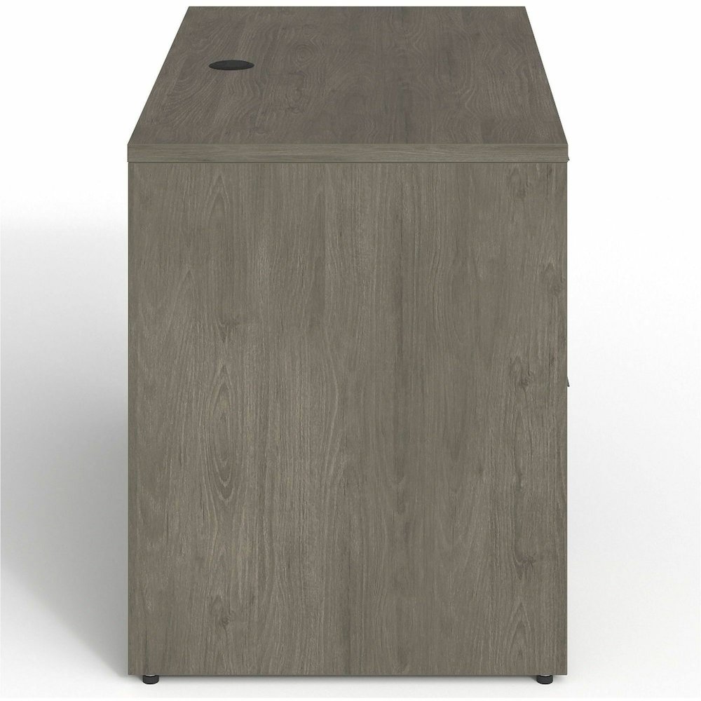 Lorell Prominence 2.0 Left Return - Rectangle - 29" Height x 42" Width x 24" Depth, 1" Thickness Top - Total Drawer(s): 2 - Band Edge - Material: Particleboard - Finish: Gray Elm, Thermofused Melamine. Picture 6