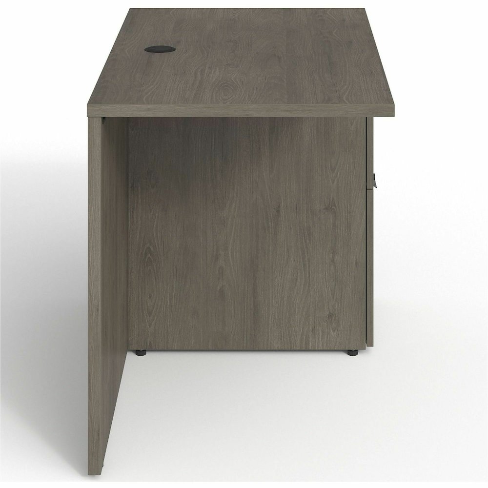 Lorell Prominence 2.0 Right Return - Rectangle - 29" Height x 42" Width x 24" Depth, 1" Thickness Top - Total Drawer(s): 2 - Band Edge - Material: Particleboard - Finish: Gray Elm, Thermofused Melamin. Picture 7