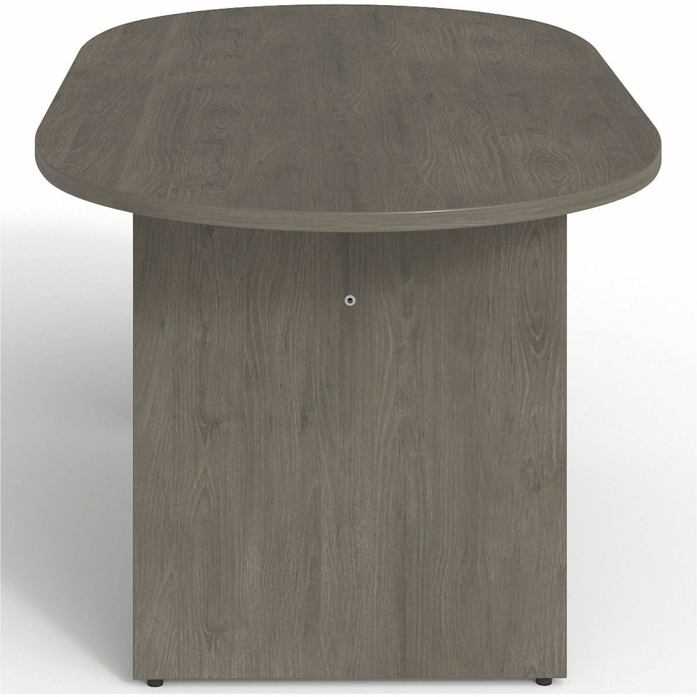 Lorell Prominence 2.0 Racetrack Conference Table - Oval - 29" Height x 72" Width x 36" Depth, 1" Thickness Top - Material: Particleboard - Finish: Gray - Durable, Mar Resistant, Burn Resistant, Impact. Picture 6