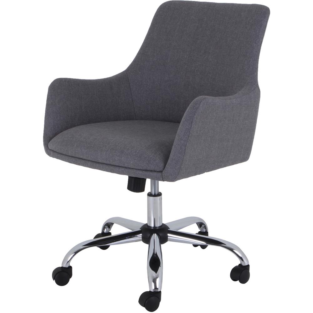 Lorell Mid-century Modern Flannel Guest Chair - Gray - 1 Each. Picture 6