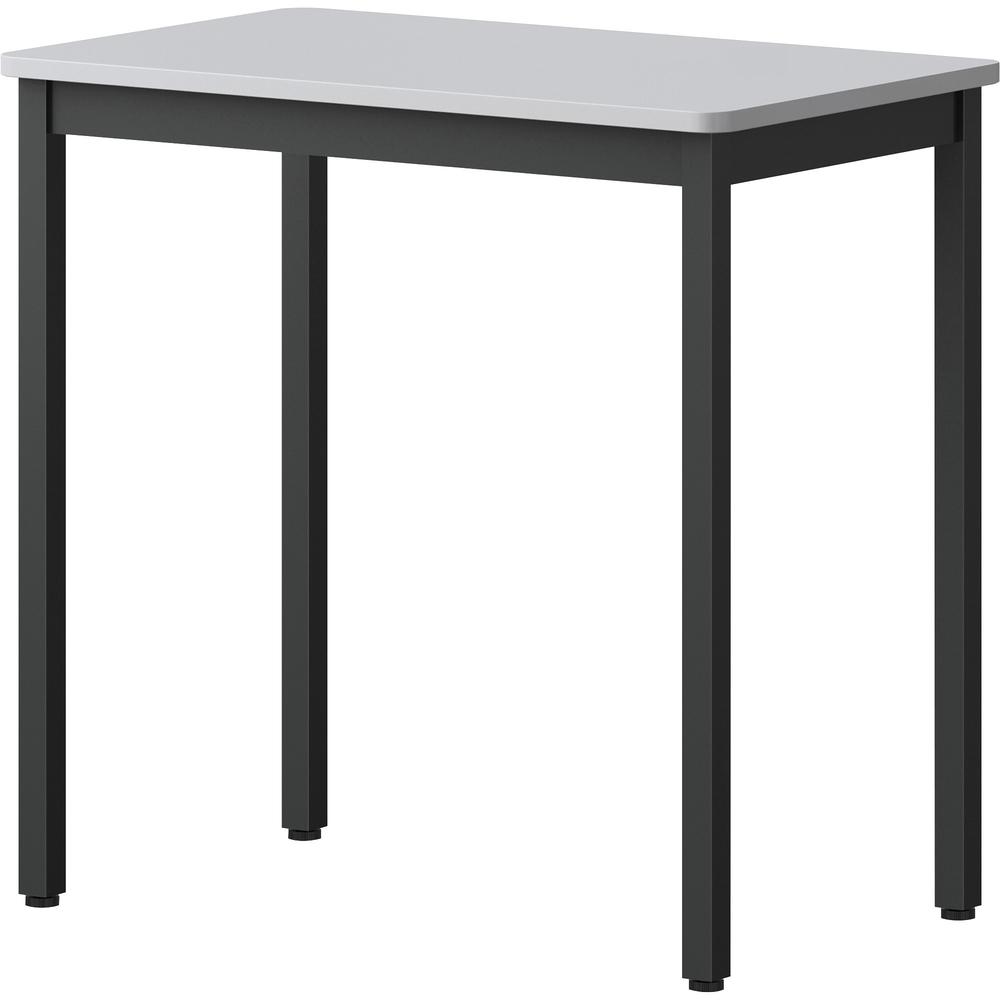 Lorell Utility Table - Gray Rectangle, Laminated Top - Powder Coated Black Base - 500 lb Capacity - 30" Table Top Width x 18.13" Table Top Depth - 30" Height - Assembly Required - Melamine Top Materia. Picture 3