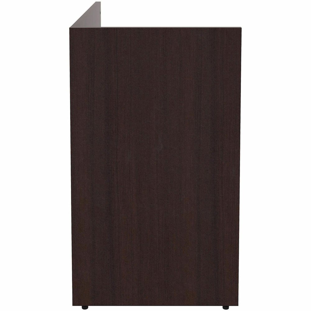Lorell Essentials Series Reception Return - 41.5" Height x 42" Width x 24" Depth - Material: Laminate - Finish: Espresso - 1 Each. Picture 6