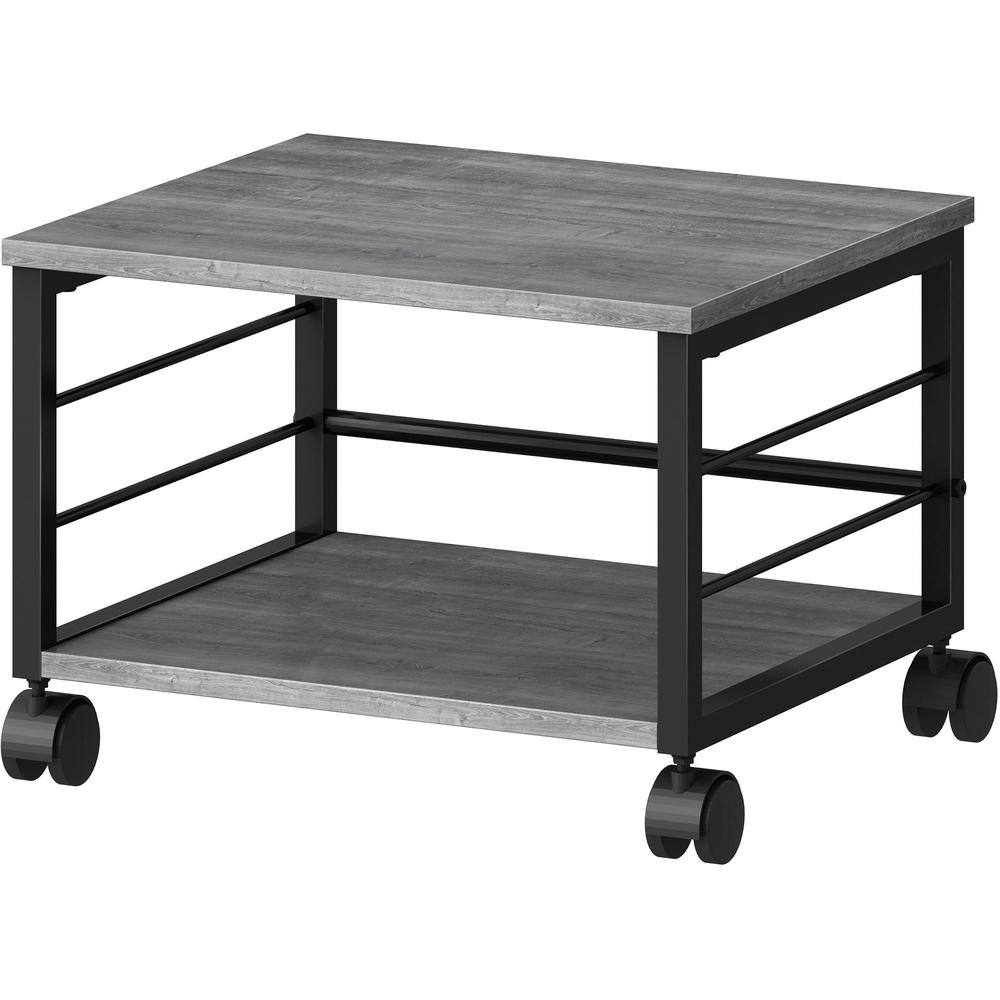 Lorell Underdesk Mobile Machine Stand - 150 lb Load Capacity - 13.20" Height x 18.70" Width x 15.70" Depth - Desk - Powder Coated - Metal, Laminate, Polyvinyl Chloride (PVC) - Charcoal, Black. Picture 11