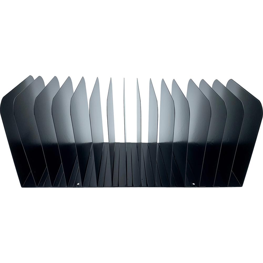 Huron 15-slot Vertical Message Rack - 15 Compartment(s) - Vertical - 6.50" Height x 16" Width x 16.25" Depth - Durable - Black - Steel - 1 Each. Picture 2