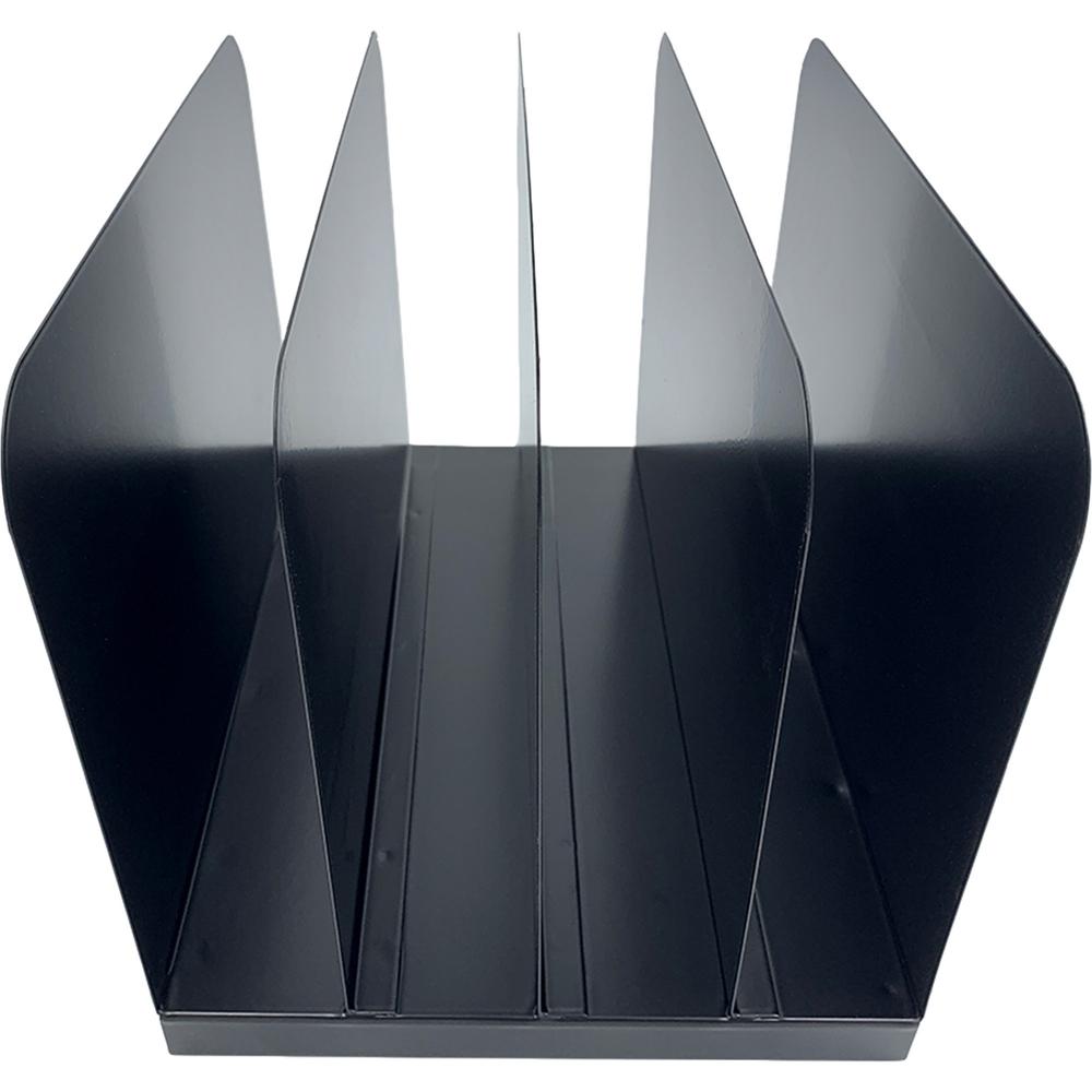 Huron Vertical Desk Organizer - 4 Compartment(s) - Vertical - 7.75" Height x 11" Width x 11" Depth - Durable - Black - Steel - 1 Each. Picture 2