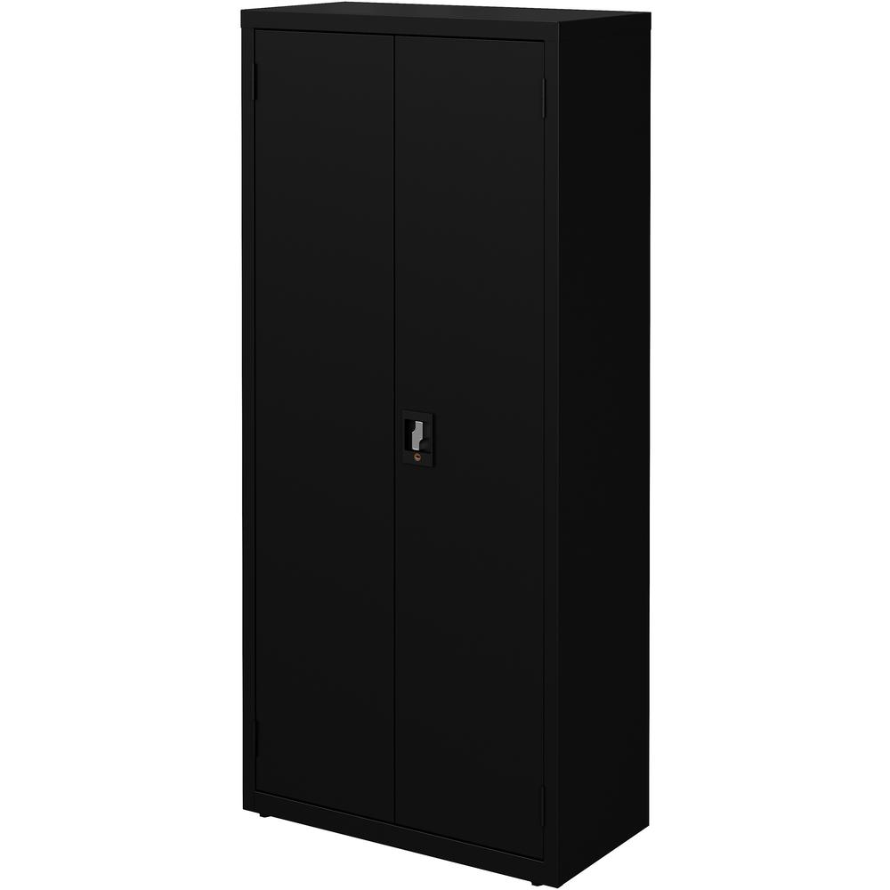 Lorell Fortress Series Slimline Storage Cabinet - 30" Width x 15" Depth x 66" Height - 4 x Shelf(ves) - 720 lb Load Capacity - Durable, Welded, Nonporous Surface, Recessed Handle, Removable Lock, Lock. Picture 11