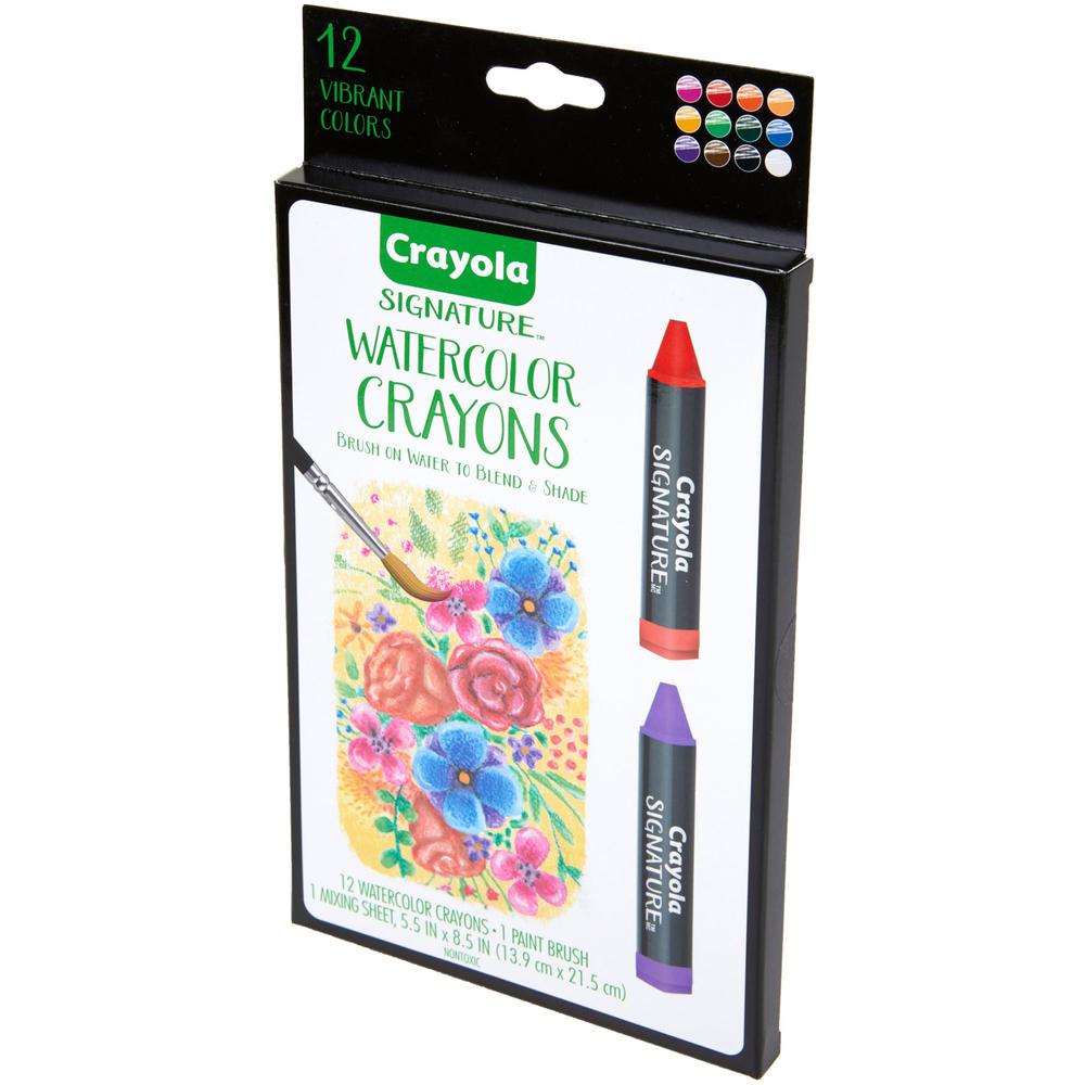 Crayola Signature Premium Watercolor Crayons - Assorted - 24 / Pack. Picture 6