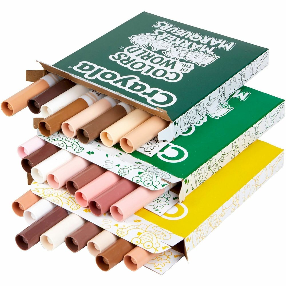 Crayola Multicultural Colors Washable Markers - Washable - Assorted, Almond, Gold, Rose Ink - 240 / Box. Picture 8
