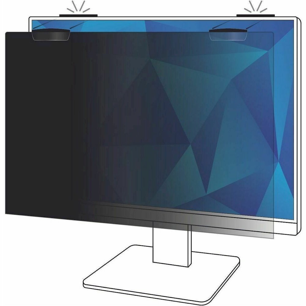 3M Privacy Screen Filter Black - For 27" Widescreen LCD Monitor - 16:9 - Scratch Resistant, Fingerprint Resistant - Anti-glare - 1 Each. Picture 4