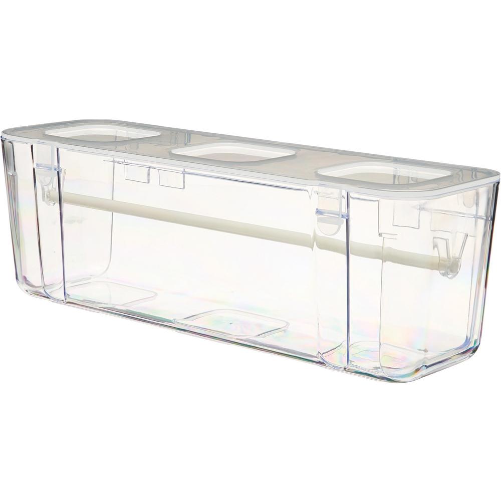 Deflecto Ribbon Dispenser - 4.40" Height x 13.30" Width x 4.20" Depth - Desktop - Lid, Portable, Stackable, Wall Mountable - Clear - Plastic, Polypropylene - 1 Each. Picture 3