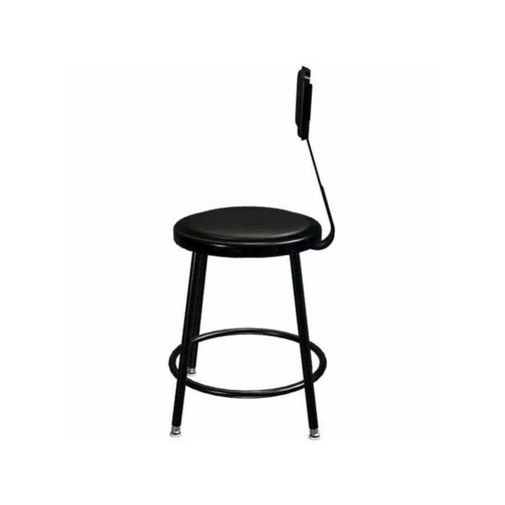 National Public Seating 6400 Series Heavy-Duty Padded Stools - Black Seat Color - Vinyl, Medium Density Fiber (MDF) Seat Material - Black Frame Color - Steel Frame Material - Four-legged Base - Black . Picture 7