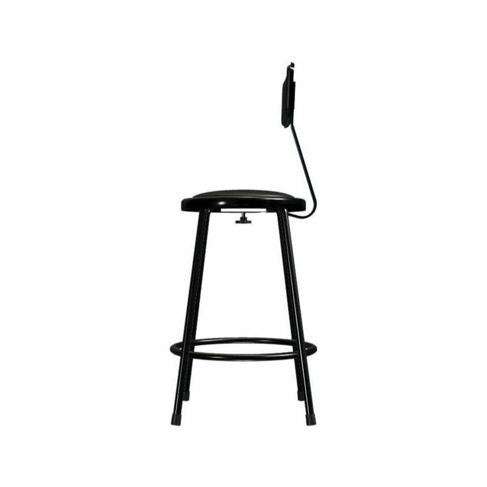 National Public Seating 6400 Series Heavy-Duty Padded Stools - Black Seat Color - Vinyl, Medium Density Fiber (MDF) Seat Material - Black Frame Color - Steel Frame Material - Four-legged Base - Black . Picture 7