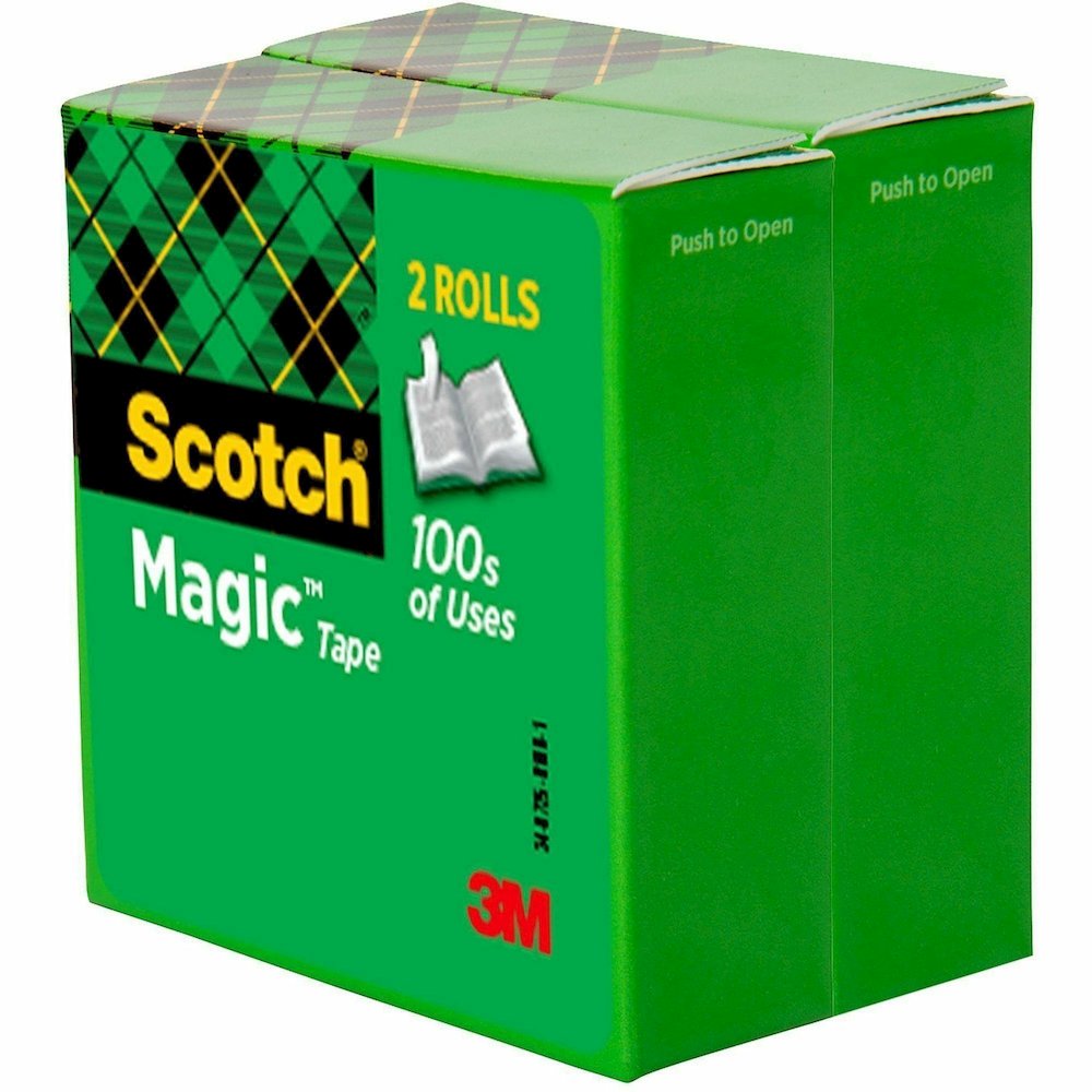 Scotch Magic Tape - 72 yd Length x 0.75" Width - 3" Core - Clear - Split Resistant, Tear Resistant - For Paper, Mending, Document - 2/Pack - 6 / Bundle. Picture 7