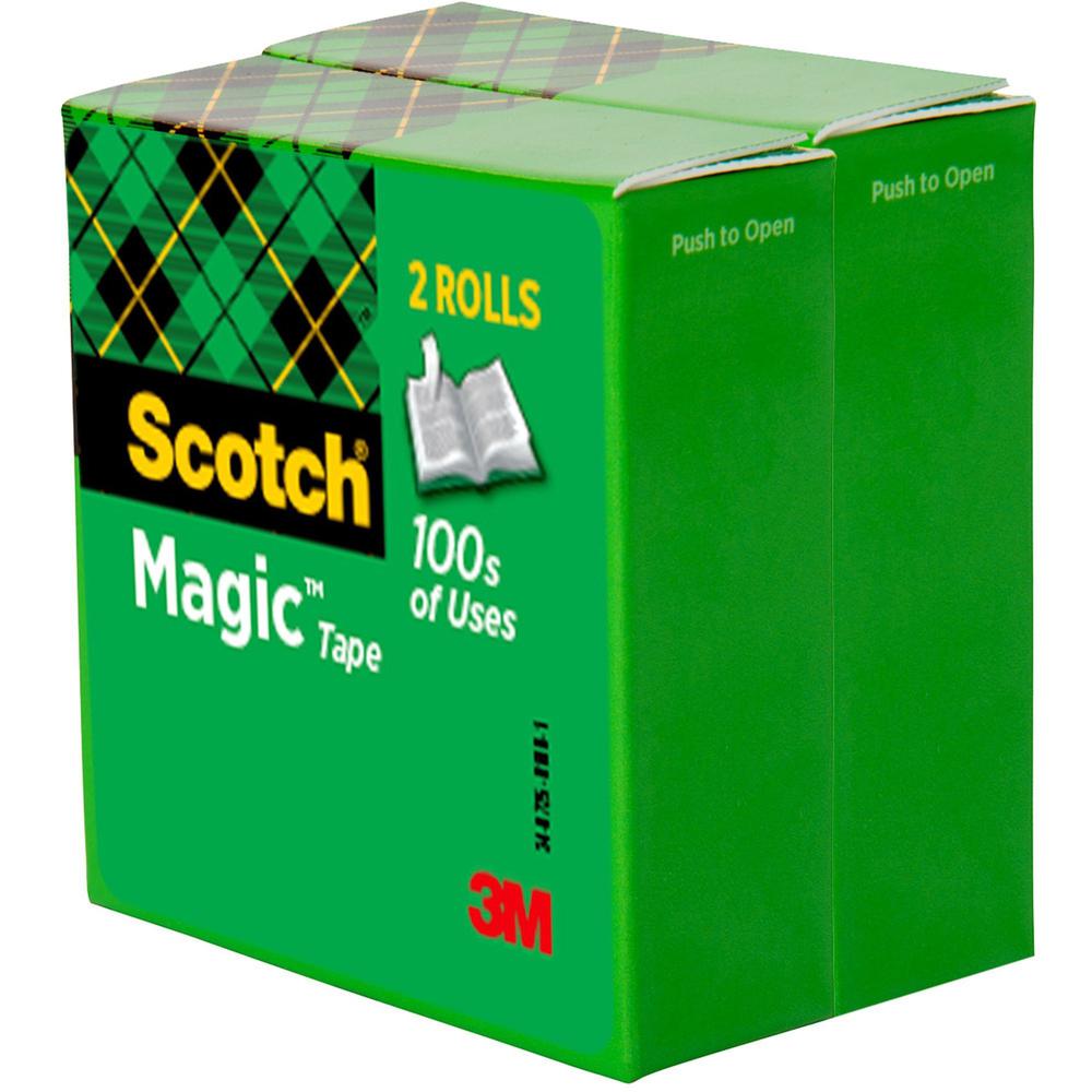 Scotch Magic Tape - 72 yd Length x 0.75" Width - 3" Core - Clear - 2 / Pack. Picture 5