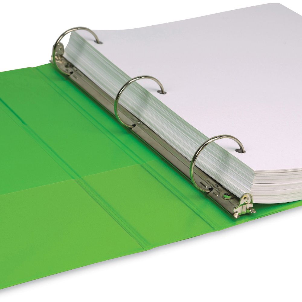 Samsill Earth's Choice Plant-based View Binders - 1 1/2" Binder Capacity - Letter - 8 1/2" x 11" Sheet Size - 3 Ring - Fastener: Round Ring - Chipboard, Polypropylene, Plastic - Lime - Recycled - Bio-. Picture 5