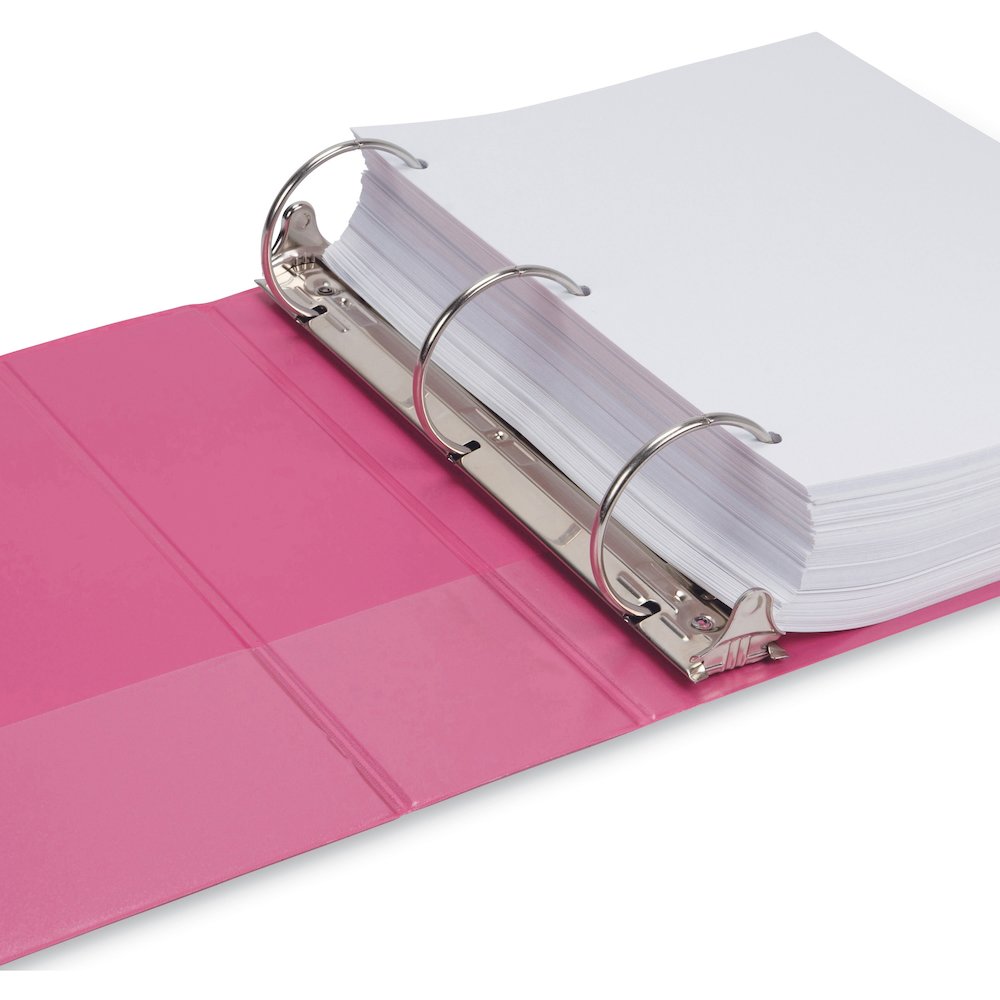 Samsill Earth's Choice Plant-based View Binders - 3" Binder Capacity - Letter - 8 1/2" x 11" Sheet Size - 3 Ring - Fastener: Round Ring - Pocket: 2 - Chipboard, Polypropylene, Plastic - Berry Pink - R. Picture 7