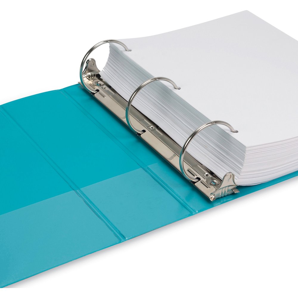 Samsill Earth's Choice Plant-based View Binders - 3" Binder Capacity - Letter - 8 1/2" x 11" Sheet Size - 3 Ring - Fastener: Round Ring - Pocket: 2 - Chipboard, Polypropylene, Plastic - Turquoise - Re. Picture 10