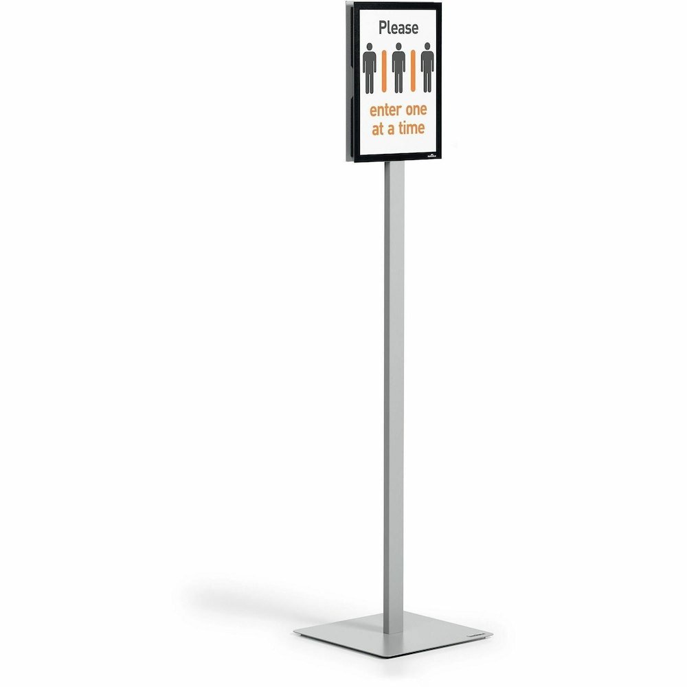DURABLE Info Basic Floor Stand - Floor - Charcoal Gray - For Reception Area, Waiting Room, Lobby, Trade Show - Double-sided, Weighted Base, Magnetic. Picture 7