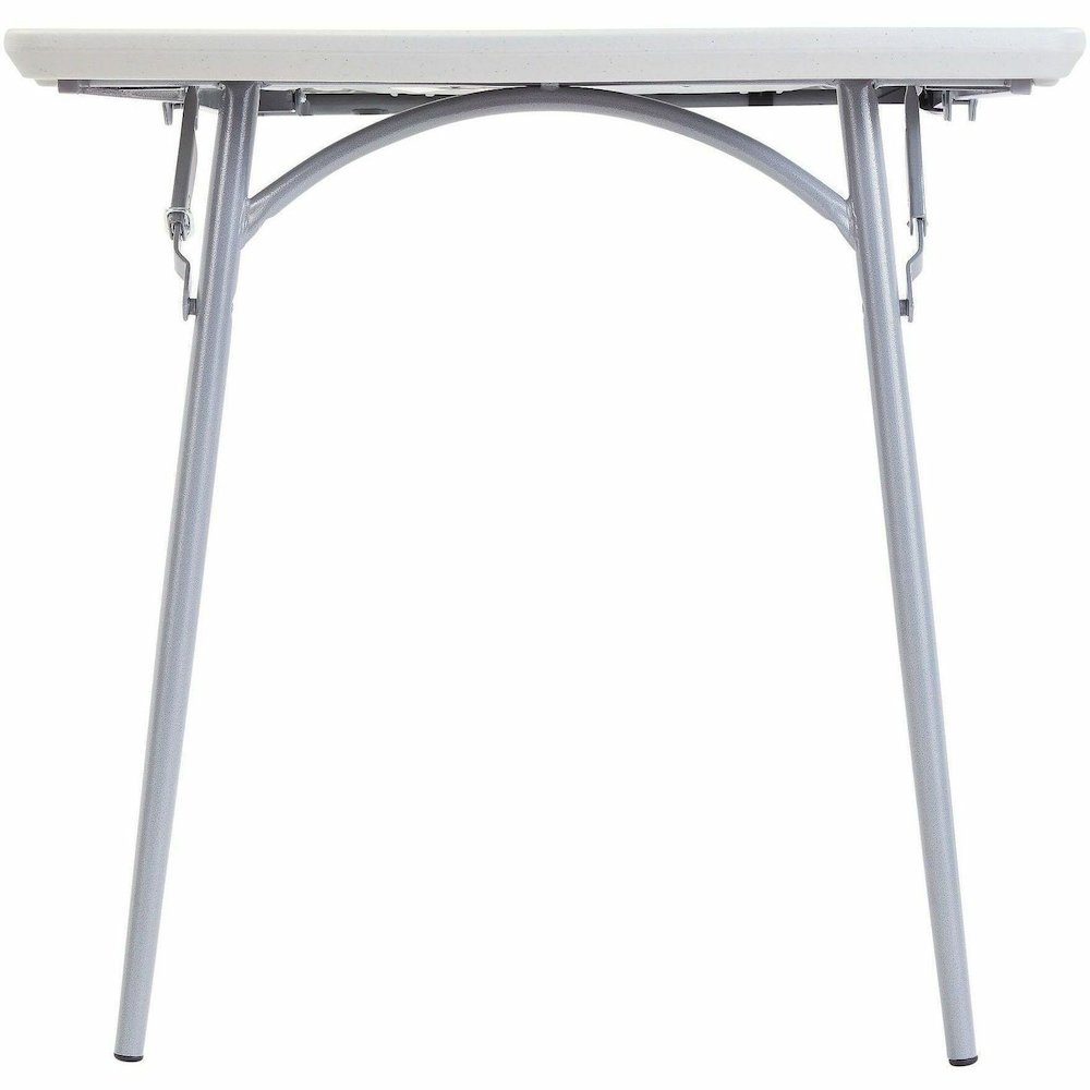 National Public Seating Banquet Fold-In-Half Tables - Speckled Gray Top - Round Tube Leg Base - 4 Legs - 700 lb Capacity - 71.80" Table Top Length x 30" Table Top Width - 29.50" Height - Room, Indoor,. Picture 6