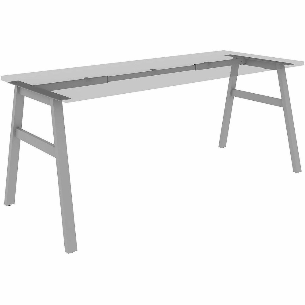 Lorell Table Base - Powder Coated A-shaped, Silver Base - 28.50" Height x 71.60" Width x 29.10" Depth - Metal Base Material - 1 Each. Picture 6