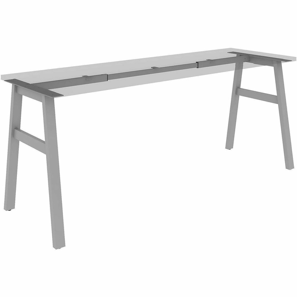 Lorell Table Base - Powder Coated A-shaped, Silver Base - 28.50" Height x 71.60" Width x 23.20" Depth - Metal Base Material - 1 Each. Picture 6