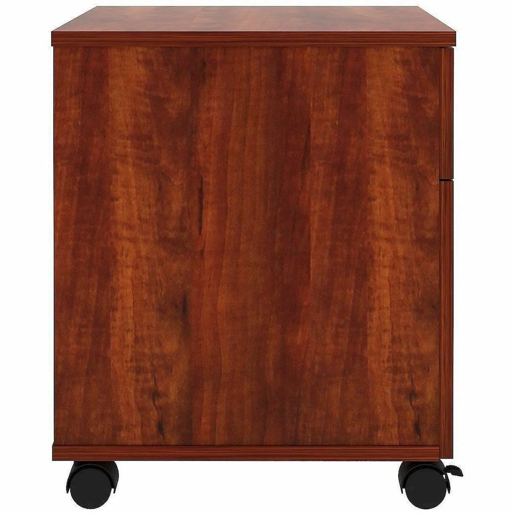 Lorell File Cabinet - for File, Box - Mobility - Cherry. Picture 6