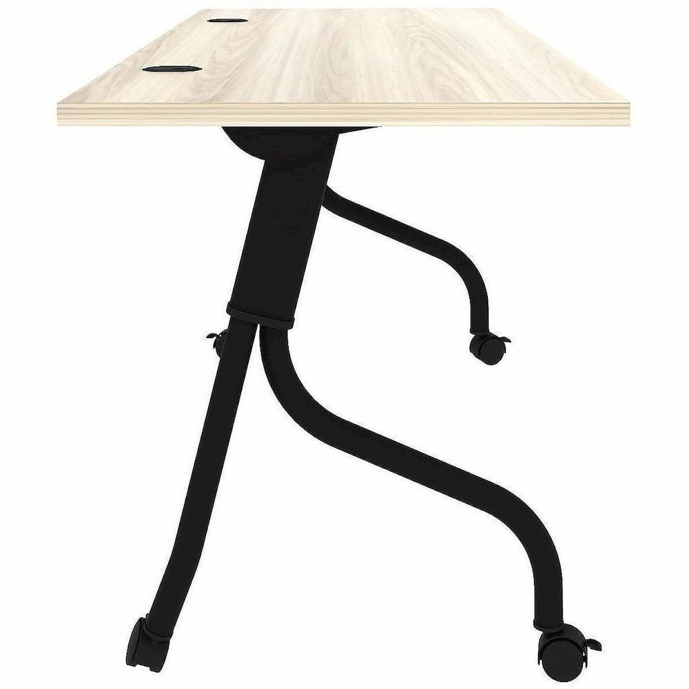 Lorell Modern Elm/Black Flip-Up Training Tables - Melamine Top - Black Four Leg Base - 4 Legs - 72" Table Top Width x 23.60" Table Top Depth - 29.50" Height - Training - Assembly Required - Modern Elm. Picture 8