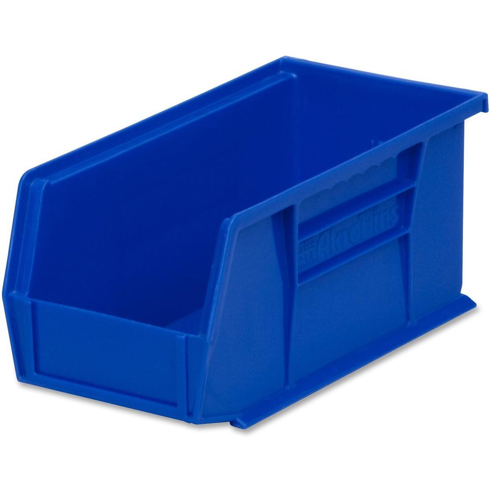 Akro-Mils Akrobins Storage Bin - 5" Height x 5.50" Width x 10.90" Depth - Unbreakable, Water Proof, Stackable, Corrosion Proof - Blue - Polymer - 1 Each. Picture 4