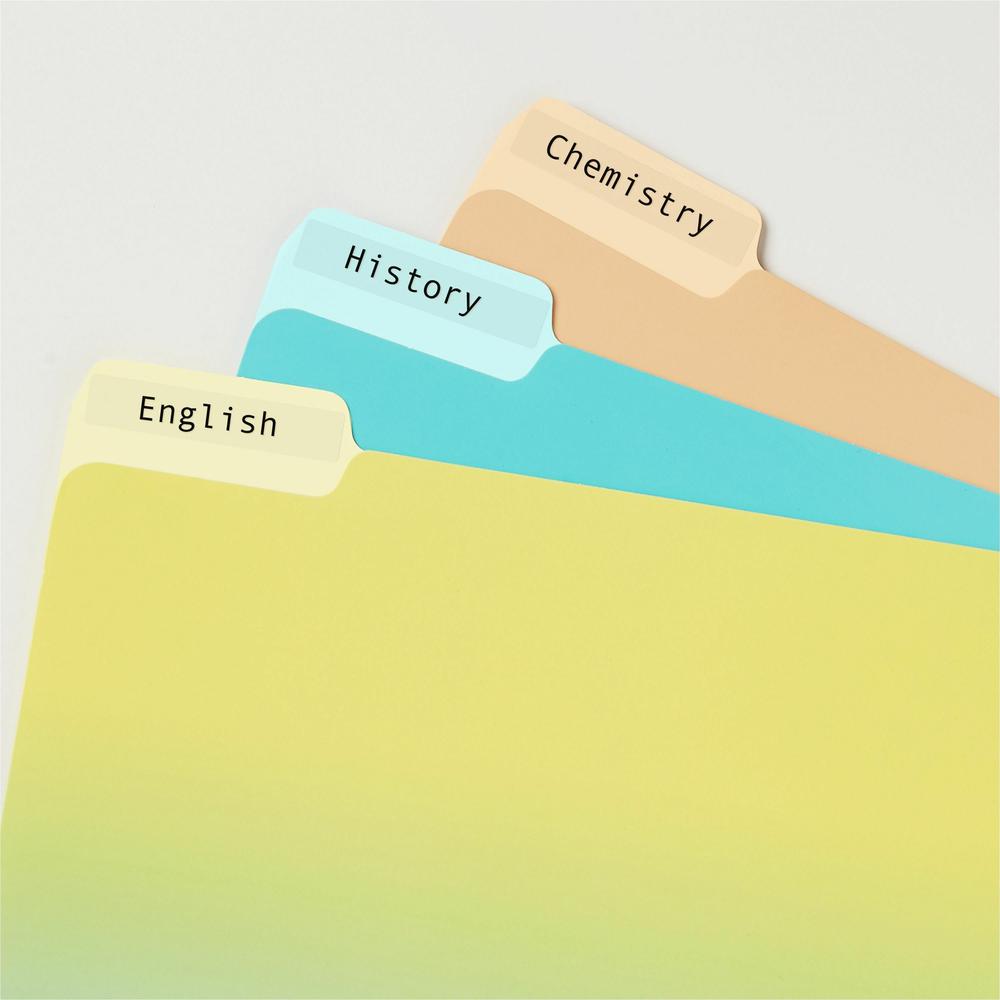 Avery&reg; Clear Top Tab Filing Labels - 2/3" Width x 3 7/16" Length - Permanent Adhesive - Rectangle - Inkjet, Laser - Glossy - Clear - Film - 30 / Sheet - 15 Total Sheets - 450 Total Label(s) - 450 . Picture 3