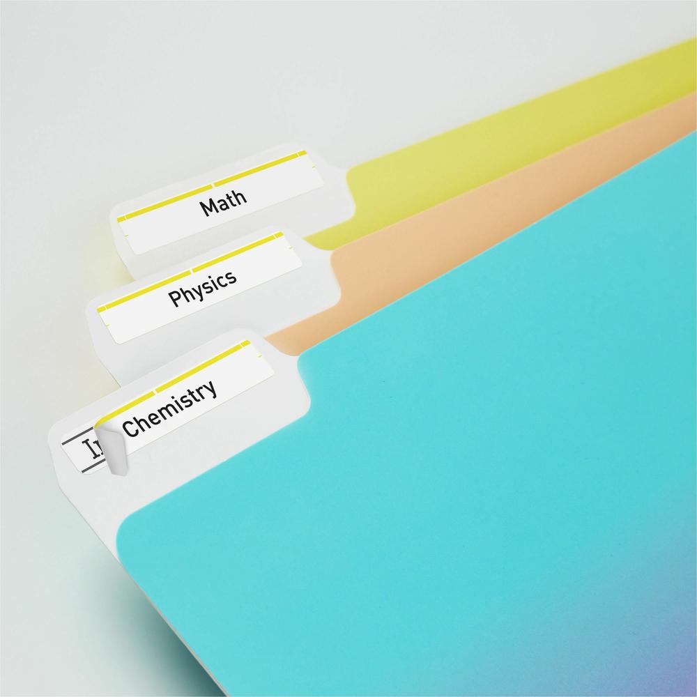 Avery&reg; TrueBlock File Folder Labels - 2/3" Width x 3 7/16" Length - Permanent Adhesive - Rectangle - Inkjet, Laser - Matte - Yellow - Paper - 30 / Sheet - 50 Total Sheets - 1500 Total Label(s) - 1. Picture 5