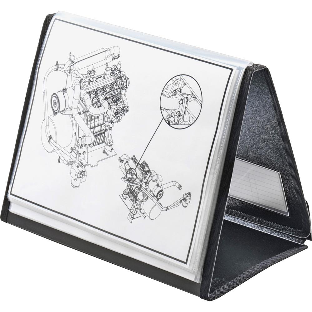 Cardinal Easel Showfile Presentation Book - Letter - 8 1/2" x 11" Sheet Size - 40 Sheet Capacity - 20 Front, Internal Pocket(s) - Poly - Black - 13.44 oz - Lightweight, Hook & Loop Closure, Acid-free . Picture 4