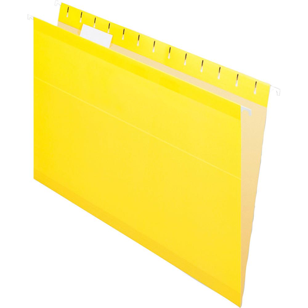 Pendaflex 1/5 Tab Cut Legal Recycled Hanging Folder - 8 1/2" x 14" - Yellow - 10% Recycled - 25 / Box. Picture 3