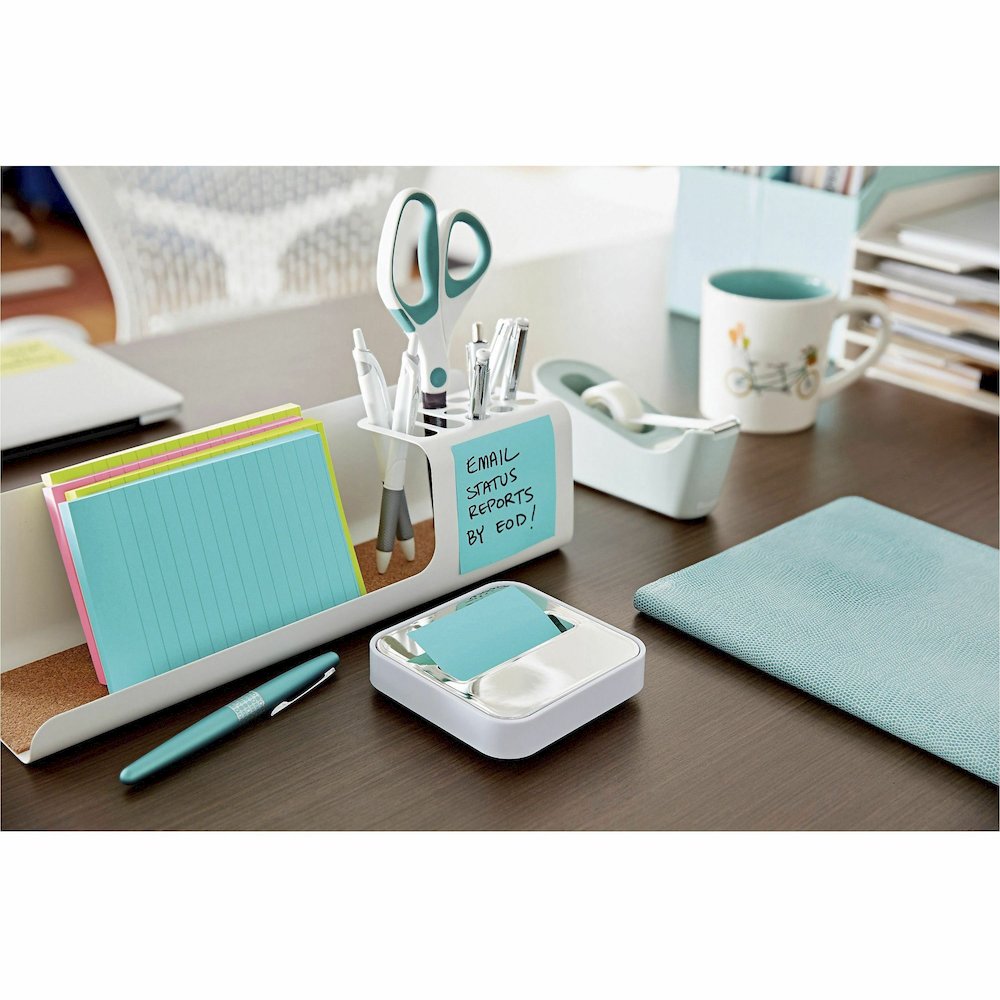 Post-it&reg; Dispenser Notes - 1200 - 3" Flag/Note Width x 3" Flag/Note Length - Square - 100 Sheets per Pad - Unruled - Limeade, Citron, Blue Paradise - Paper - Pop-up, Refillable, Self-adhesive, Rep. Picture 8