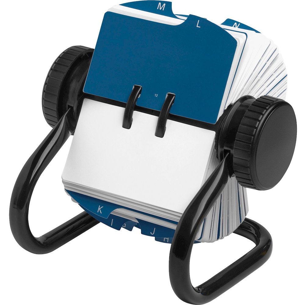Rolodex Open Classic Rotary Files - 500 Card Capacity - For 2.25" x 4" Size Card - 24 A to Z Index Guide - Black - Metal. Picture 3